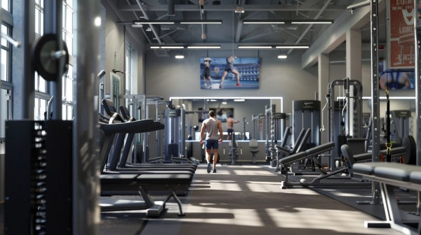 a man in a gym setting