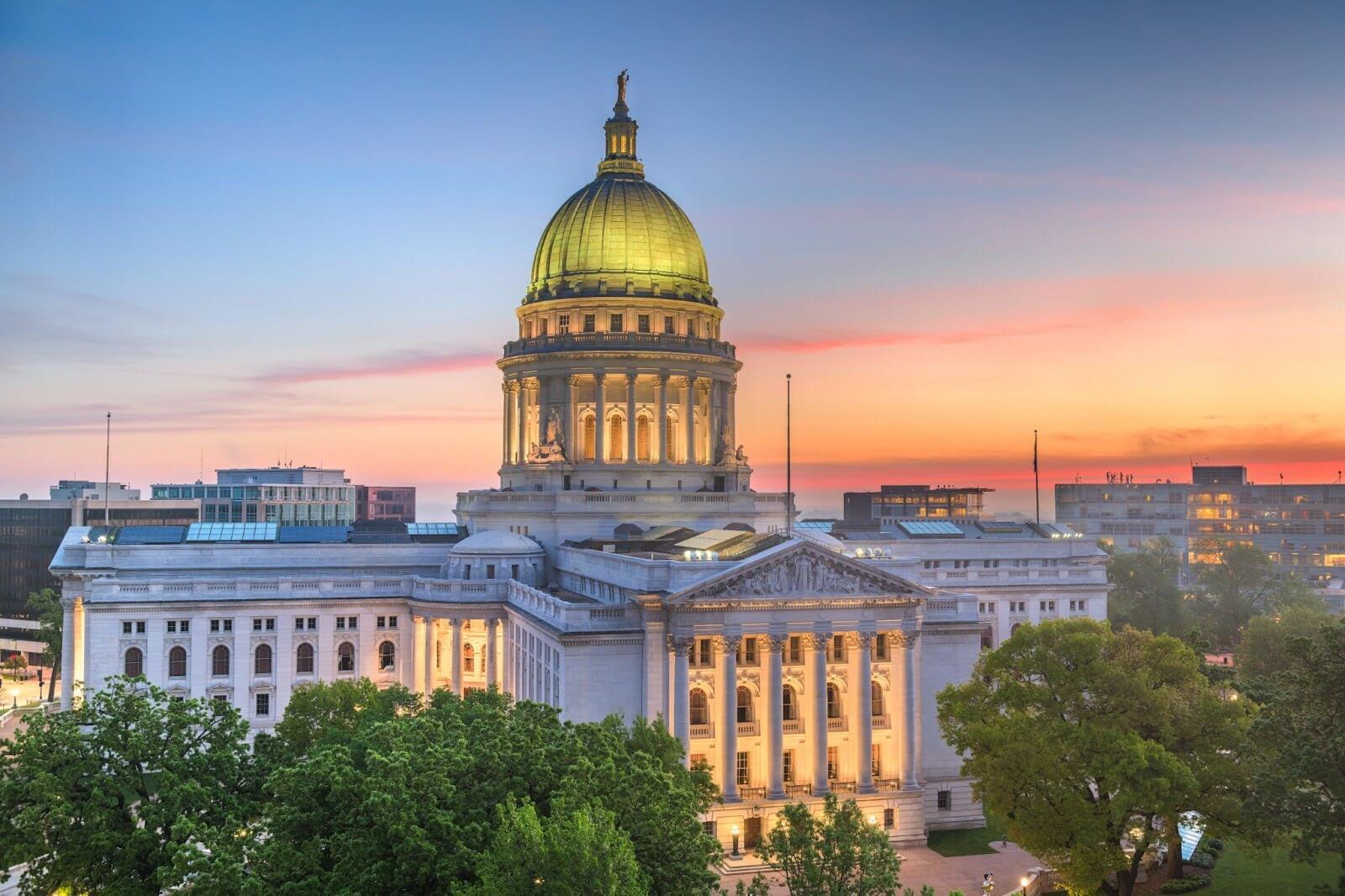 Wisconsin state capitol in Wisconsin