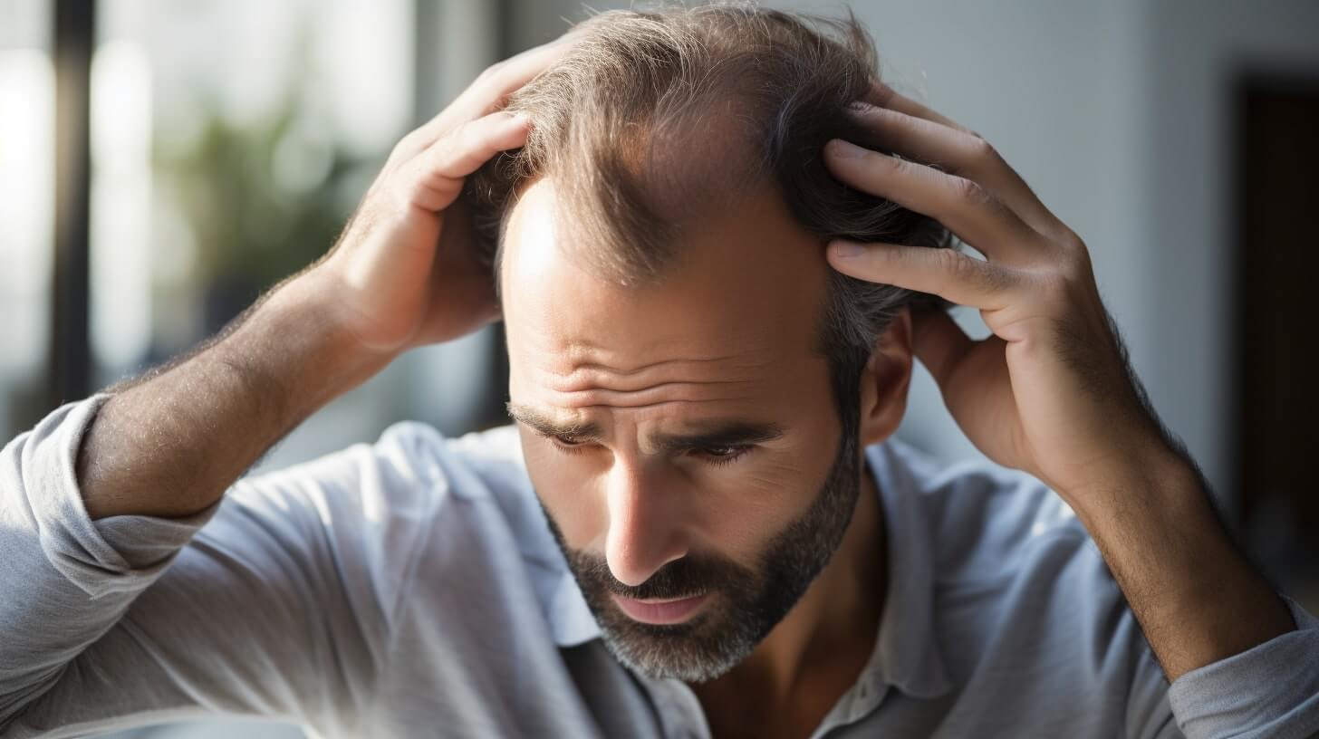 A man experiencing hair loss