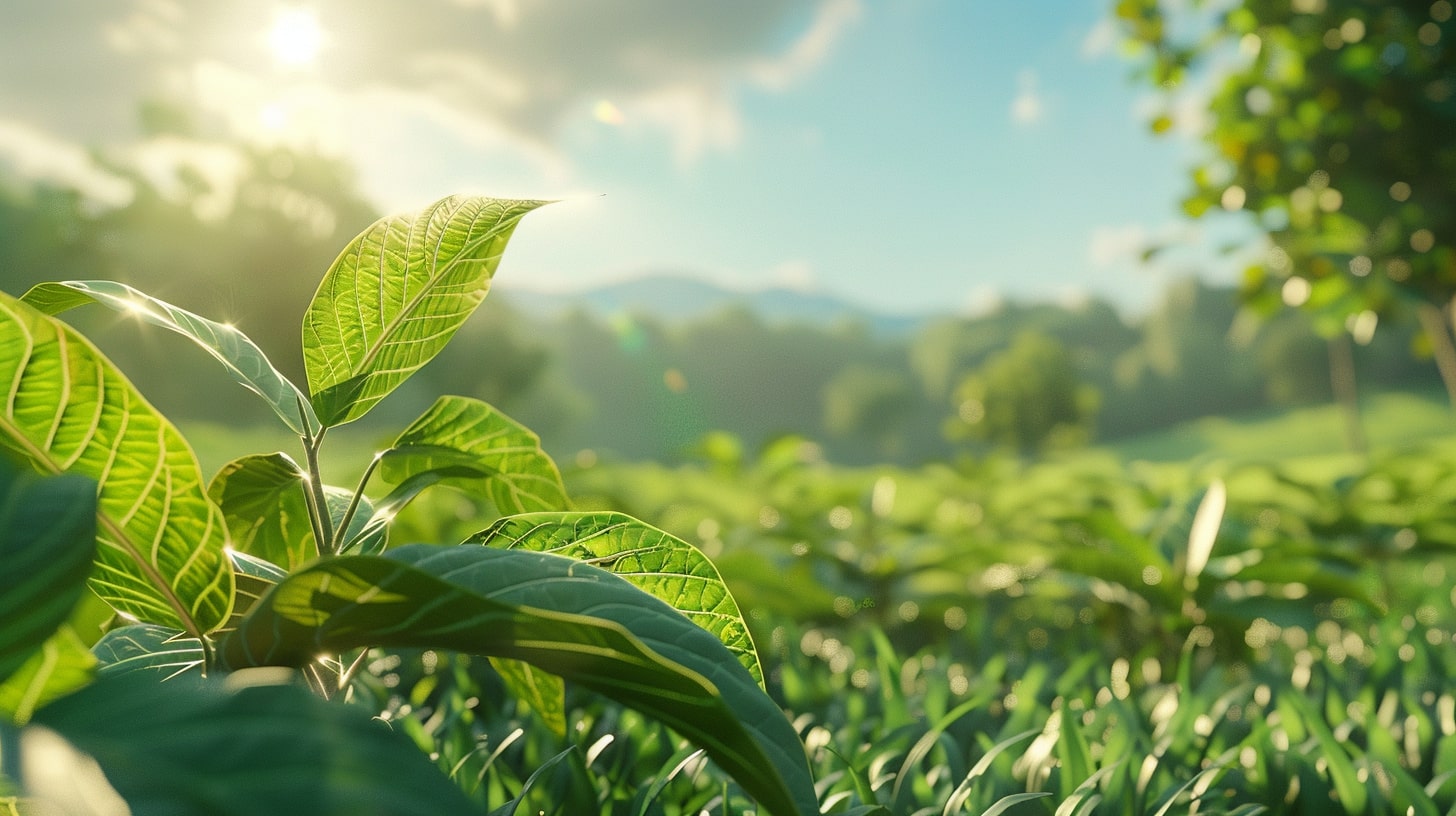 kratom growing in a sunny landscape