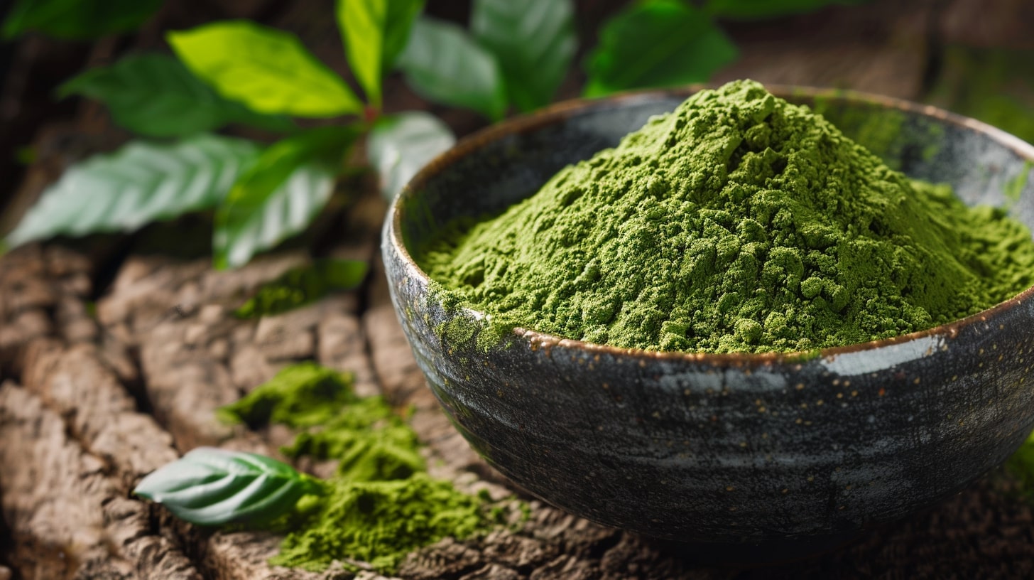 kratom powder in a bowl